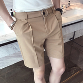 5分休闲裤 韩国短裤 子 型纯色西装 透气青年夏季 男夏天五分西裤 修身