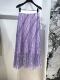 唯美蕾丝飘逸压折半裙紫色蕾丝裙 法单S家 17秋冬新款 7437清货