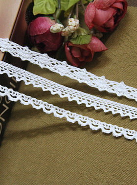 113D 客供 纯白色偏漂白色3款入 棉线小花边6~8~9mm宽1元1米