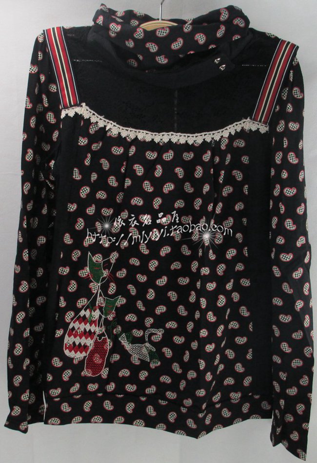 新款加绒加厚绣花打底衫t恤