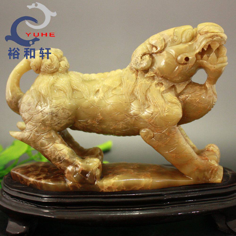 寿山石摆件 国石真品 结晶老岭石  麒麟貔摆件 居家【裕和轩】-2