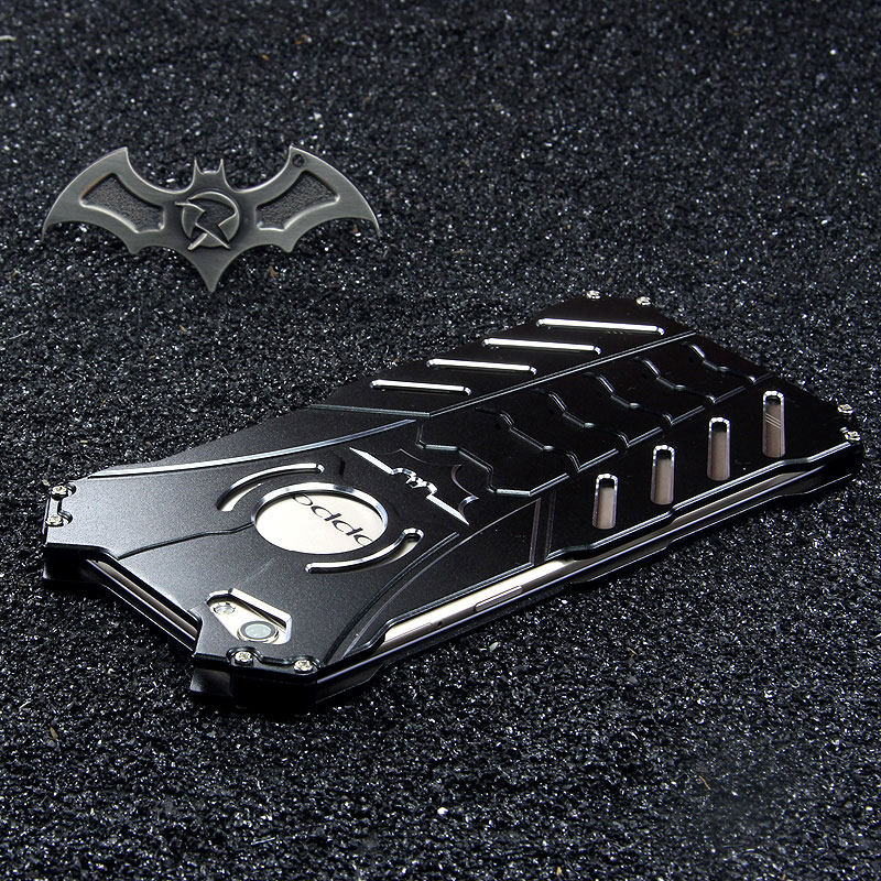 R-Just Batman Shockproof Aluminum Shell Metal Case with Custom Stent for OPPO R9s Plus & OPPO R9s