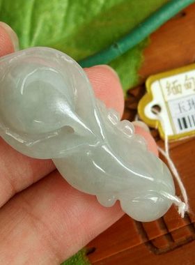 88182玉琳阁翡翠 实物拍 正品缅甸玉天然A货翡翠 玉兰花吊坠
