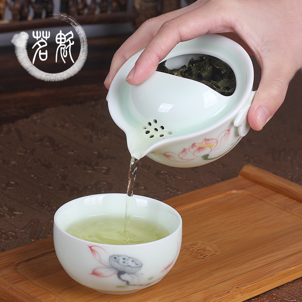 陶瓷茶水分离茶杯旅行户外功夫茶具套装随身便携式快客杯一壶二杯|msdalam kategori pinggan mangkuk, set teh, Kung Fu teh - dari Buy2taobao.com untuk memberikan perkhidmatan ejen Taobao profesional membeli