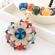 Love Korea necklace vintage ethnic Joker new bead Flower necklace women hanging accessory bag-mail