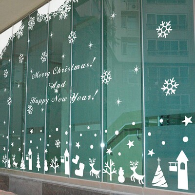 【冲冠特价】圣诞雪花d贴纸 一代不干胶墙贴 玻璃橱窗贴 购满包邮