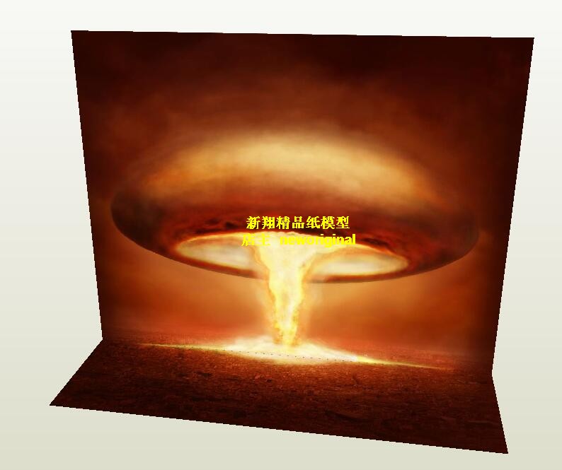 原子弹核弹核爆世界末日军事场景摩天楼城市建筑车模汽车场景模型