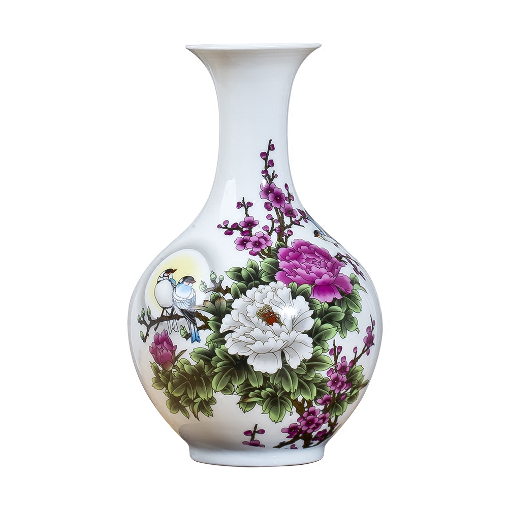 景德镇小花瓶陶瓷摆件客厅插花现代简约家居干花装饰品瓷器瓷瓶子