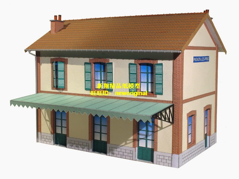 1比32 48 64街道商店建筑 小旅馆酒店商店店铺 汽车 车模场景模型