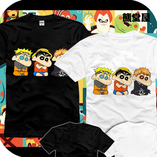 短袖t恤衣服蜡笔小新民工漫死神一户火影忍者路飞