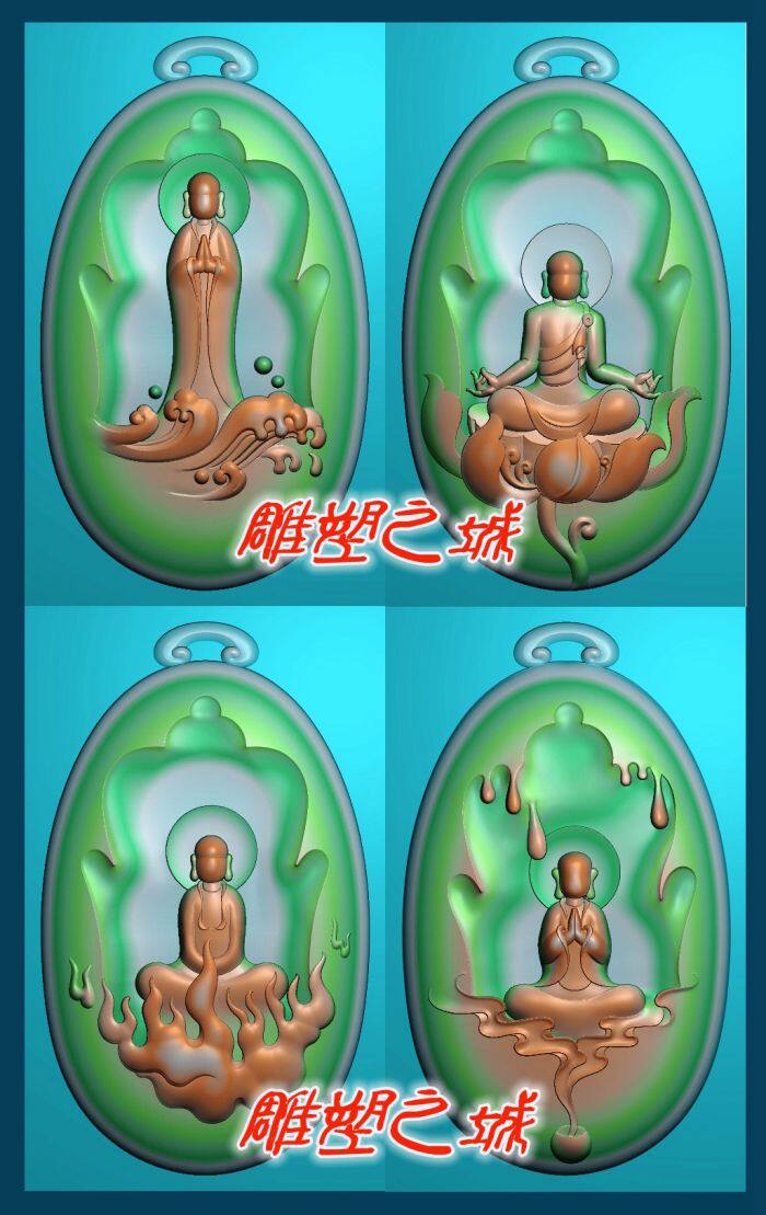 精雕图 灰度图 浮雕图 玉雕修行抽象佛