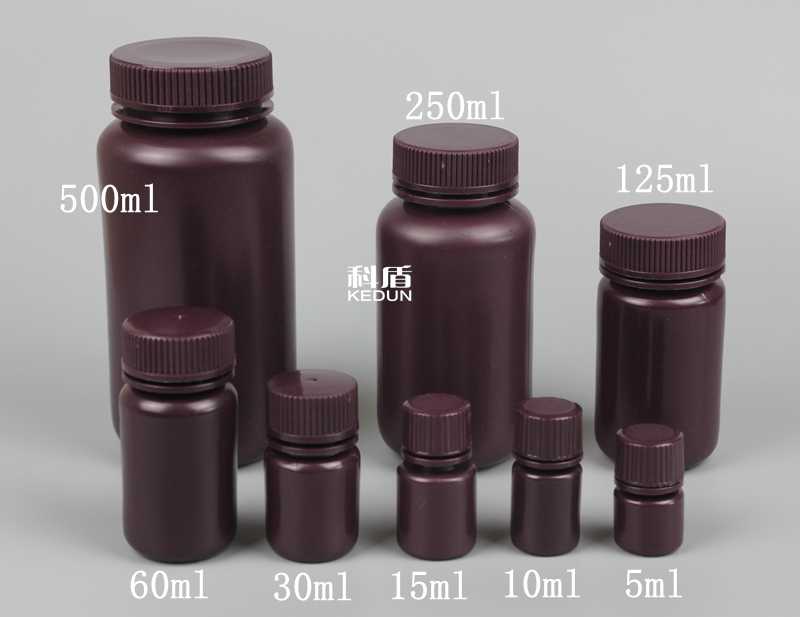 棕色防漏塑料瓶试剂瓶分装瓶PP瓶5/10/15/30/60/125/250/500ml