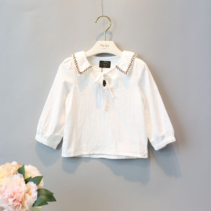 Chemise fille à manche longue en lin - Ref 2085566 Image 1
