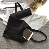 Свежая черная сумка на одно плечо, шоппер, тканевый мешок, ткань, японские и корейские, в цветочек