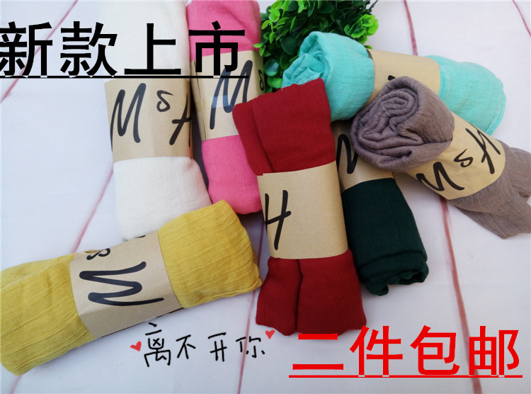 围巾女棉麻纯色学生韩国加厚男士女士秋冬天长款冬季围脖丝巾披肩