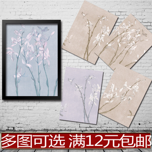 九兰图清代名画恽寿平作品 海报装饰画实木相框画框墙画 客厅书房