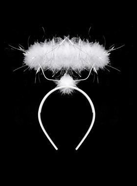 六一儿童节毛绒天使头箍 幼儿小天使翅膀配件环头饰聚会光环道具