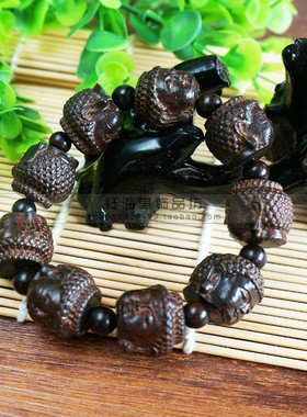 民族风木雕手串沉香木饰品配件