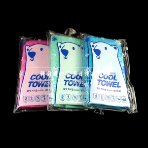 韩国进口 新款卡通熊 冰毛巾冰围巾运动毛巾清凉消暑降温神器 3色