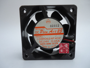 24V 0.05A 6CM 三洋 双滚珠 6025 静音 变频器风扇 109R0624F402