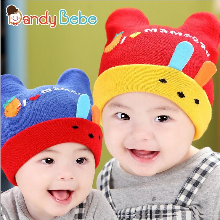 dandybebe韩版宝宝套头帽 双角帽 婴儿帽小兔帽子 童帽秋冬季新款