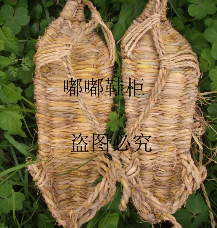 纯手工编织鞋子冬季复古藤草民族