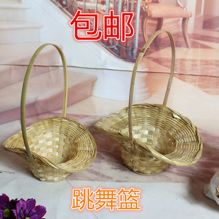 鸡蛋篮舞蹈道具花广场舞拍古装 藤编花篮 罗敷行篮子 采薇舞花篮