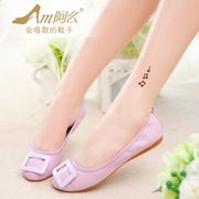 Amechun the first layer pigskin lining breathable round sweet comfortable women's shoes Doug shoes