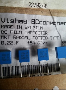 老款 PHILIPS BCVISHAY MKT370薄膜电容器0.22UF/224/63V P5mm