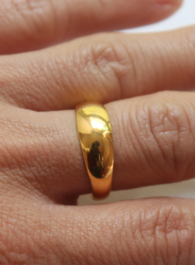 光面开口欧币风指环假黄金