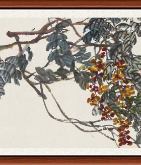 装饰画国画集字画客厅心经真迹宣纸书画作品复制吴昌硕珠光赠装裱