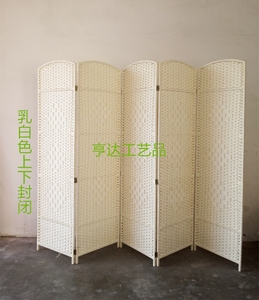 手工草编屏风隔断客厅玄关门现代卧室全封闭折屏酒店时尚办公室