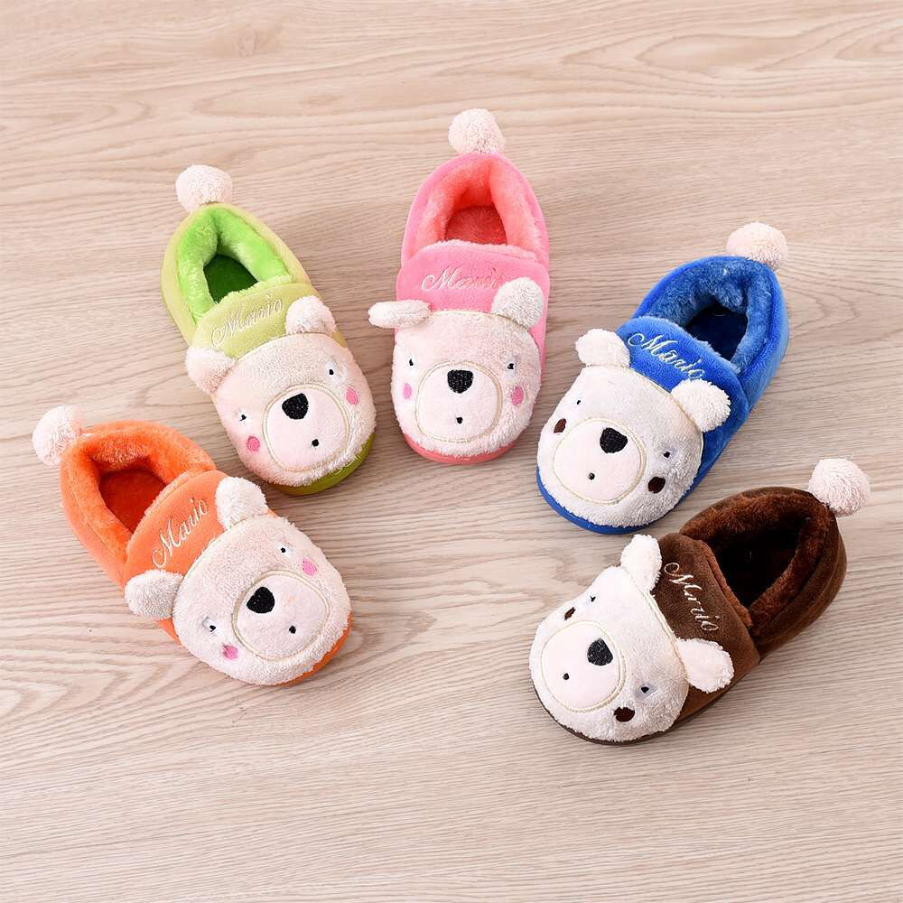Pantoufles enfants en suède CHEERFUL MARIO pour hiver - semelle tendon - Ref 1013723 Image 1