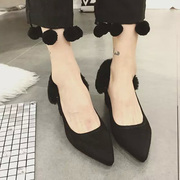 2015 winter Scrubs new Europe and shallow waters thick heel high heels sexy shoes women's shoes toe head boom