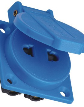 威浦电器  IP44 单相2极扁圆双用插座 Typ 1606 蓝色