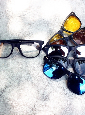 磁吸套镜近视偏光男圆脸墨镜