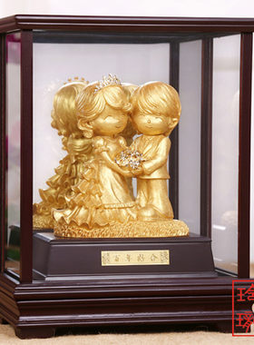 金箔精品 客厅摆设 婚庆礼品 百年好合 永结同心