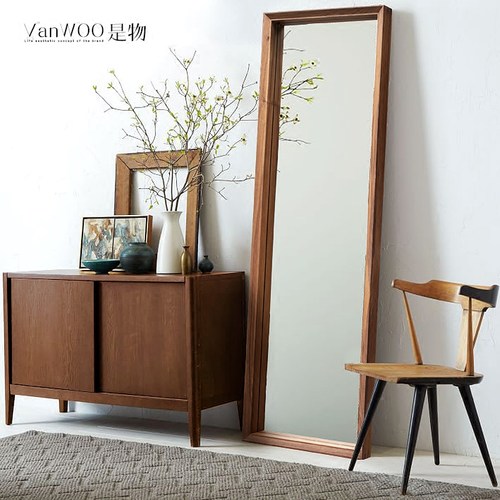 北欧柚木loft复古别墅高端穿衣镜
