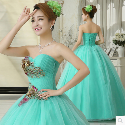 2015新款热卖新款韩版彩纱独唱大摆演出礼服蓬蓬裙加大长款舞台服在类目 女装/女士精品, 婚纱/旗袍/礼服, 礼服/晚装中 - 来自Buy2taobao.com提供专业的淘宝代购服务