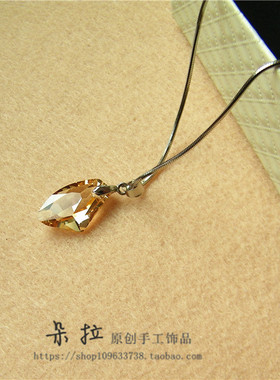 纯银水晶吊坠不褪色项链