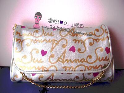 瑕疵Anna Sui安娜苏2009年圣诞限量图腾金灿包晚宴包手提包化妆包