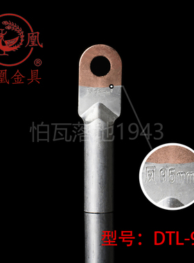 正品凤凰DTL堵油式铜铝接头 DTL-95MM2铜铝鼻子 接线端子  一只价