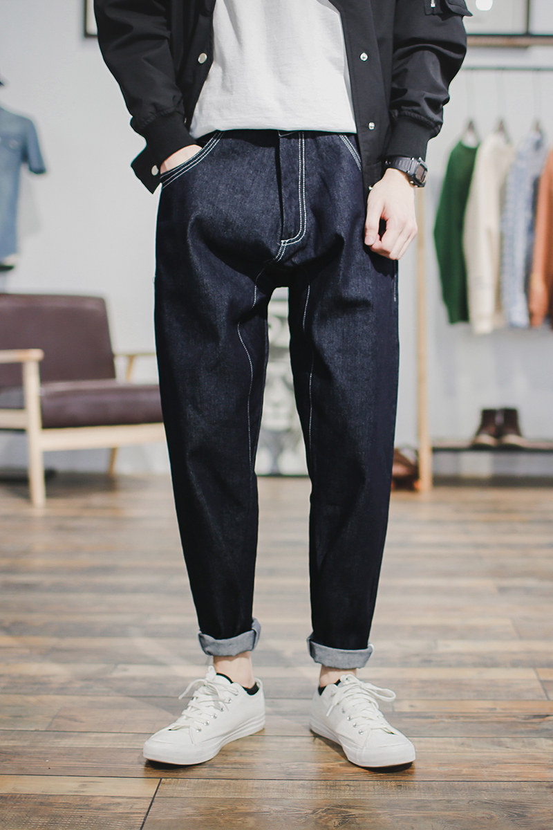 Jeans pour jeunesse droite en vrac en coton pour automne - Ref 1482779 Image 6