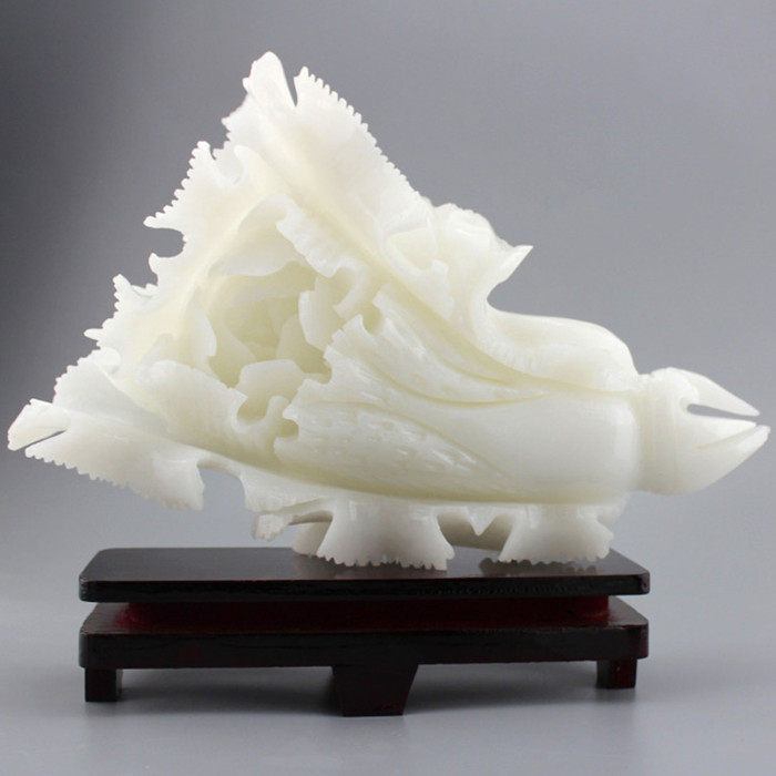 天然手工雕刻玉白菜工艺品摆件家庭装饰百财摆设送礼玉石正品摆饰