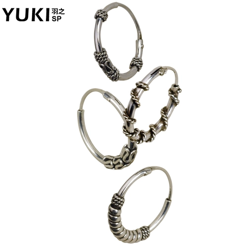 Ретро серьги, в корейском стиле, серебро 925 пробы