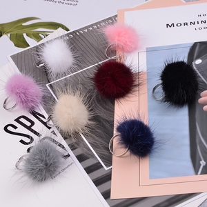 时尚水貂毛毛球戒指