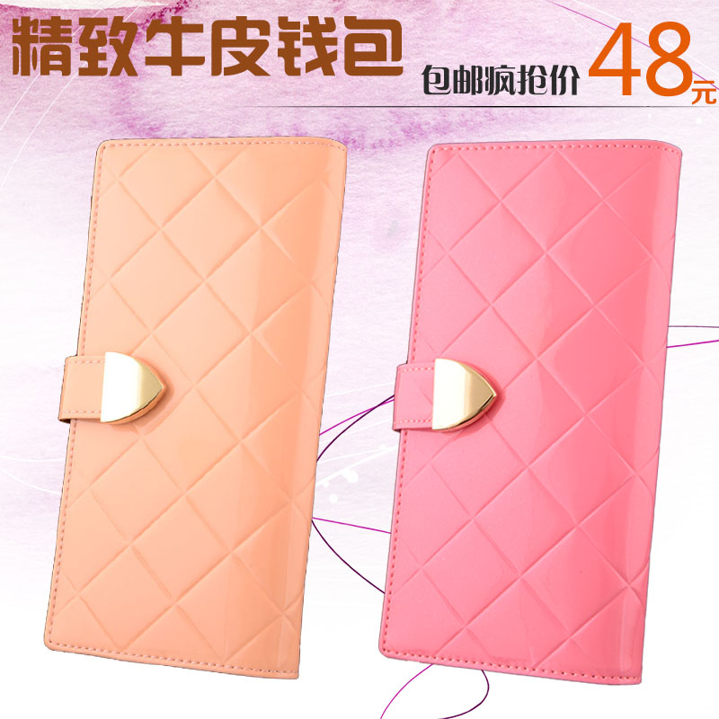 2025新款糖果多色百搭真皮钱包女长款搭扣钱夹韩版女式皮夹女士包