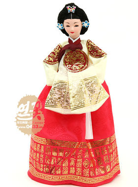 韩国进口宫廷皇后韩服娃娃/韩国传统工艺品/摆设品/正品/H-P03396
