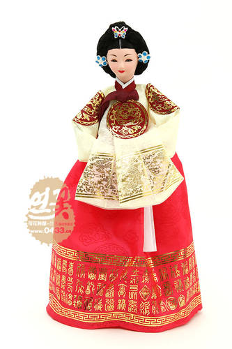 韩国进口宫廷皇后韩服娃娃/韩国传统工艺品/摆设品/正品/H-P03396