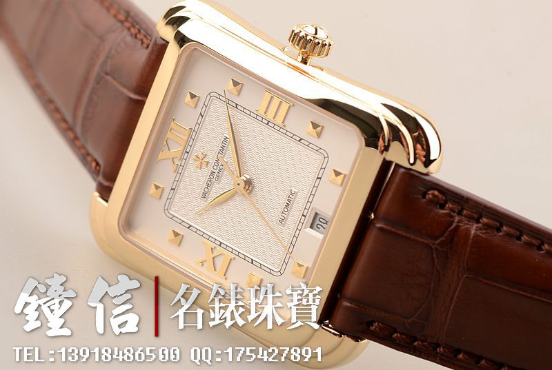 已售出【97新】江诗丹顿历史名作黄金大三针自动男表42100/000J-8711